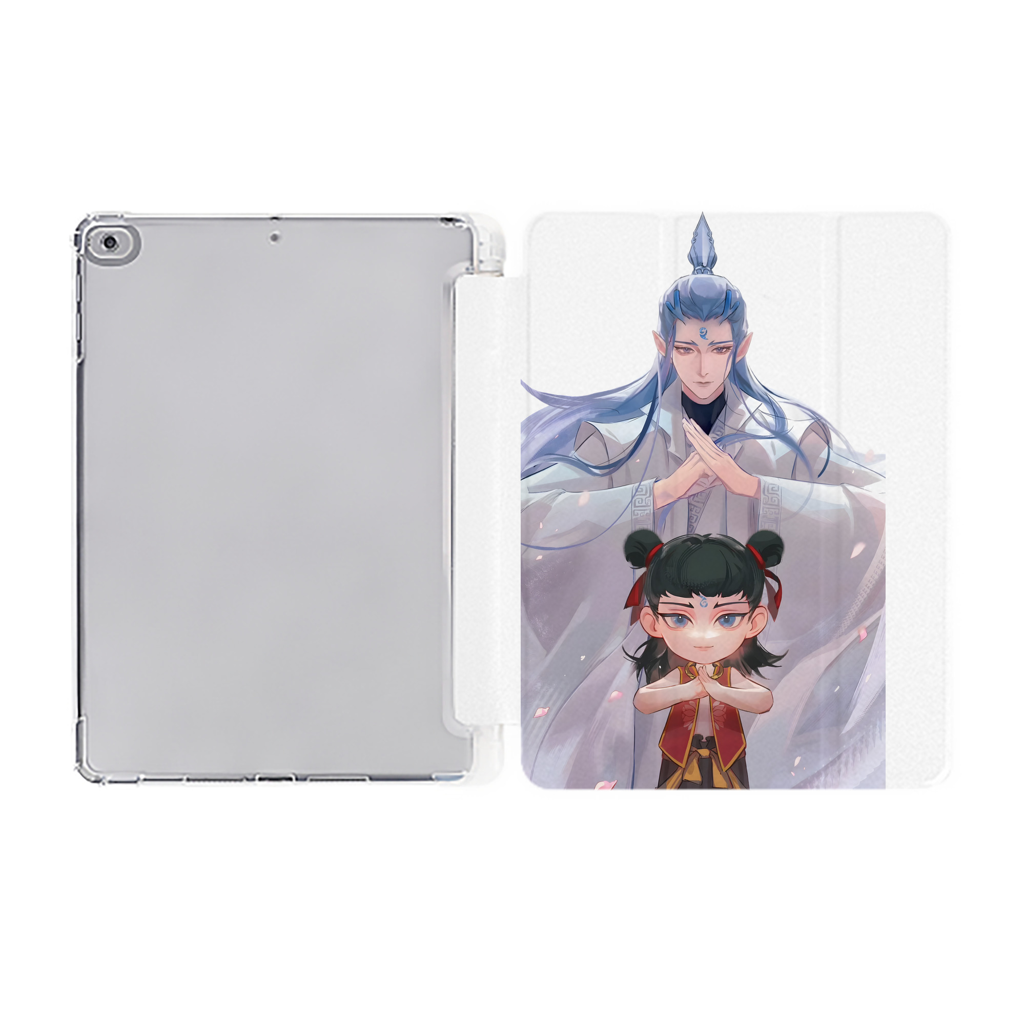 （画像用） Ne Zha 2 ナタ 魔童の大暴れ IPad ケース ペン収納付き 三つ折りスタンド PUレザー×シリコン 対応機種9.5/10.5/10.9インチ